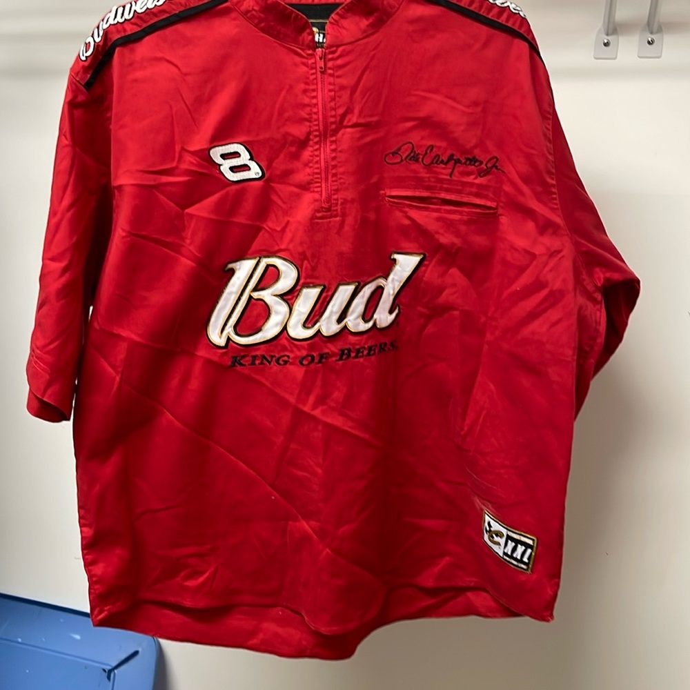 Chase authentic drivers line Dale Jr #8 Budweiser shirt